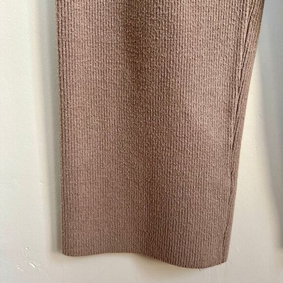 FIGS Wide Leg Ribbed Knit Cozy Lounge Pants Joggers in Neutral Tan Latte S - Picture 4 of 9